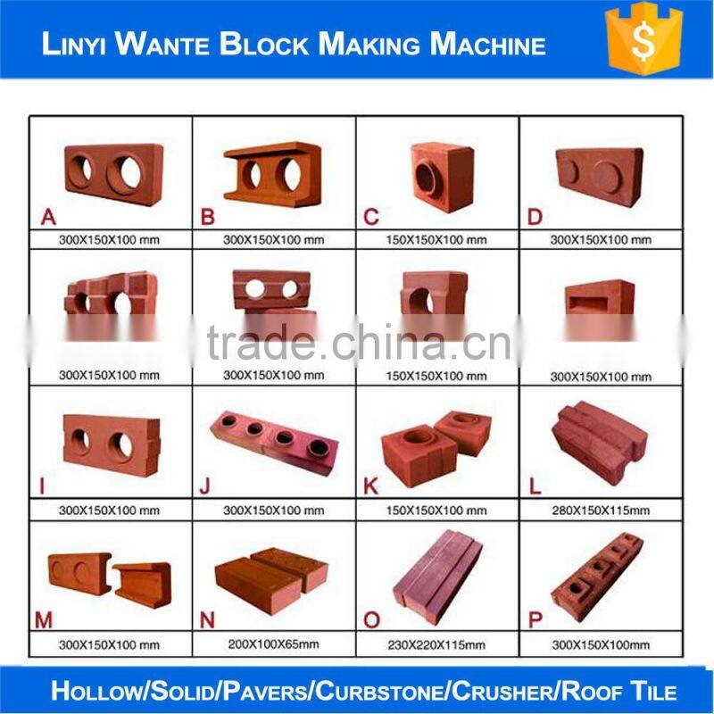 Factory price WT2-10 hydraulic machine for product block and brick clay