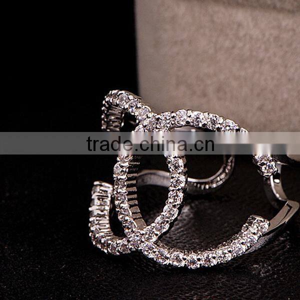 925 pure silver ring with platinum plated ring for women fits in European style