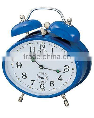Table metal oval shape mechanical alarm clock