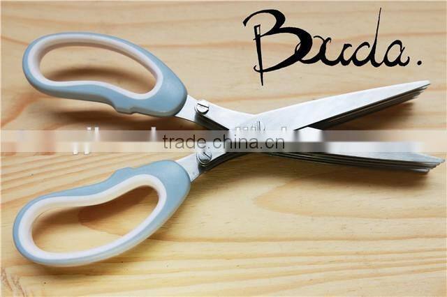 Multifunction 5 blade stainless steel herb scissor/ kitchen scissors BD-S1640