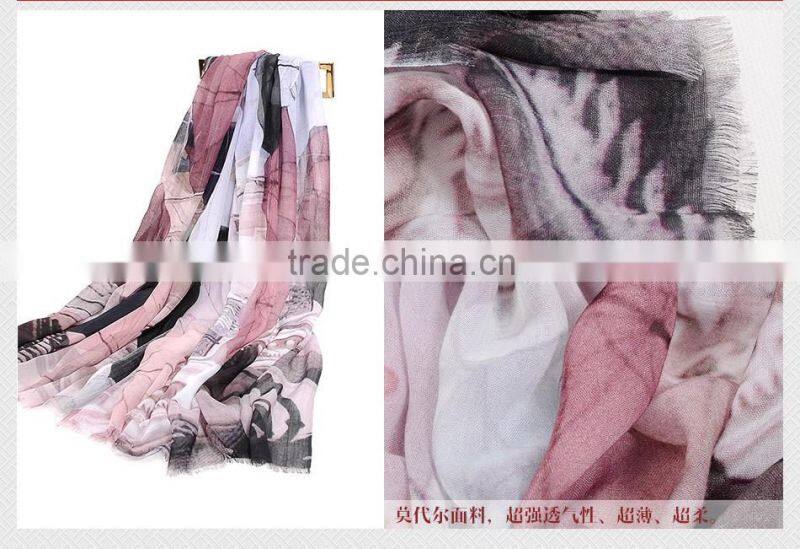 Women's Fashion Scarf Digital Printed Long Modal scarf