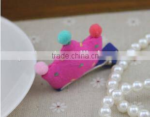 Wholesale manufacturer lovely girls hair clips with the cute crown