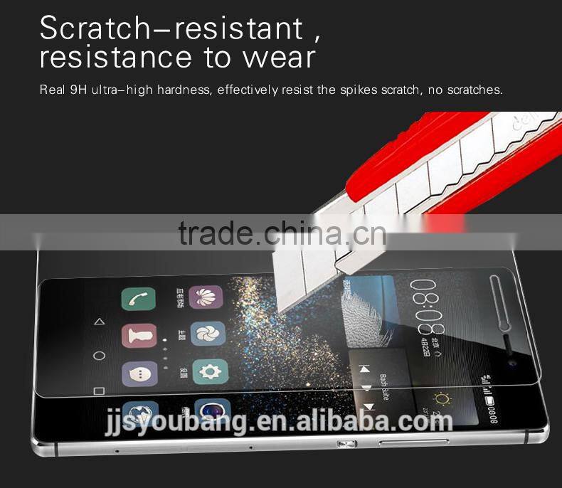 Wholesale Ultra smooth 0.33mm thickness anti impact anti-shock smart phone tempered glass screen protector for Huawei P8