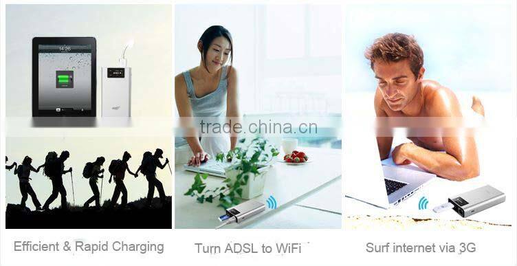 Broadband wireless N wifi router with battery