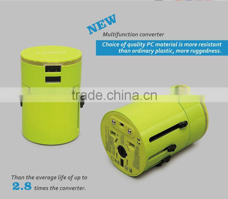 Newest design GENJOY portable universal euro travel adapter with usb