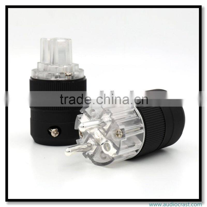 OEM/ODM Made Silver Plated Pure Copper European hifi Power Audio Power Connectors