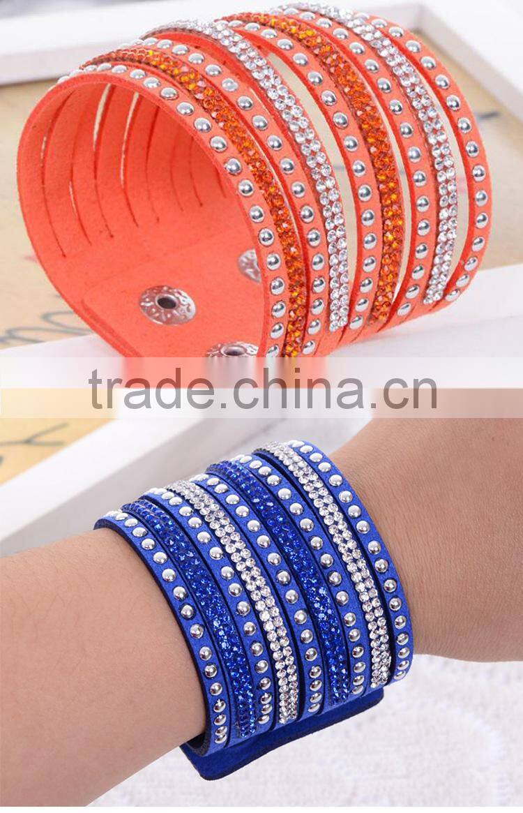 MBRL33 Hot Selling hollow out wintersweet knitting winding rope cross bracelet