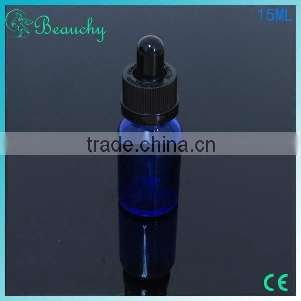 hot 2015 beauchy 15ml glass dropper bottle, colored glass bottles e-liquid glass bottles