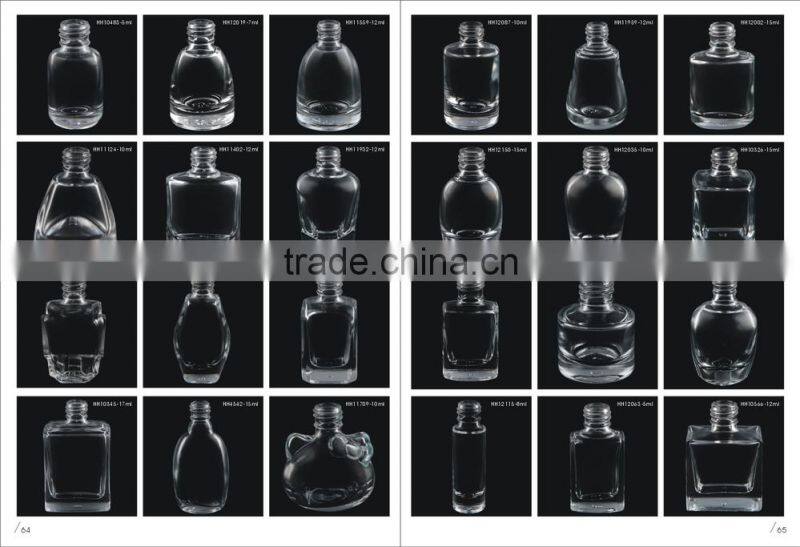 Empty glass nail polish bottle mini clear nail polish bottle