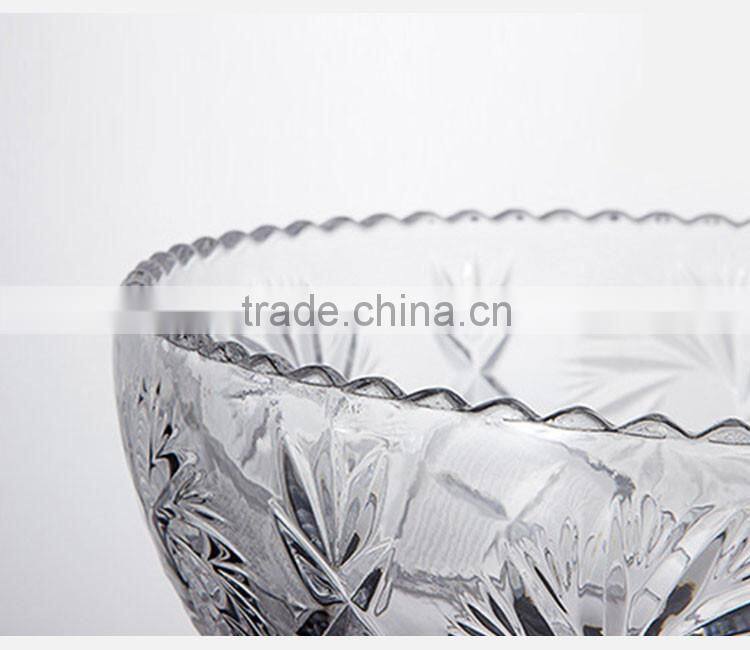 Set of 4 Clear Glass Salad Berry fruit bowls/cut salad bowl