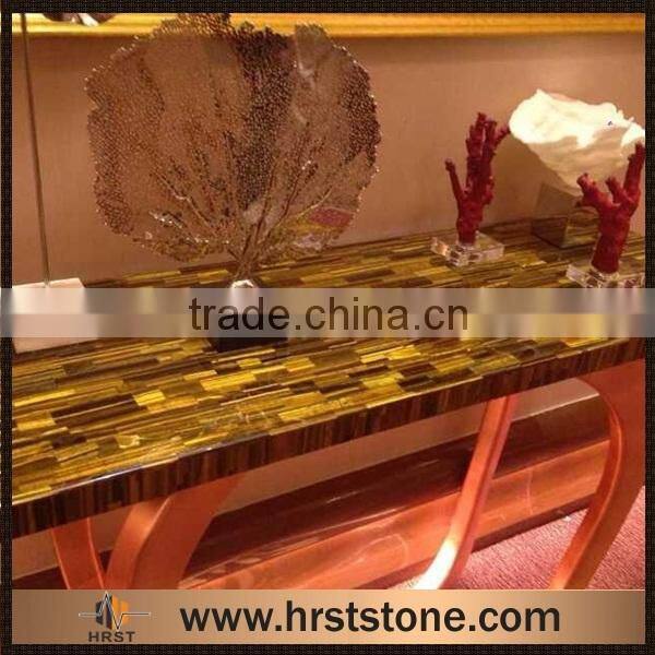 Yellow gemstone tiger eye tile