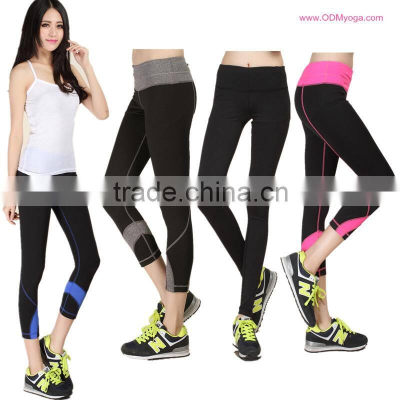 Ladies 88% Polyester 12% Spandex Quick Dry Sports Pants Yoga Gym Fitness Leggings for Women