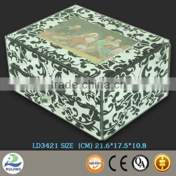 Ruijing handcraft glass jewelry box with photo