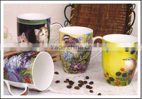 Beautiful porcelain coffee milk mug ceramic funnel shape mugs