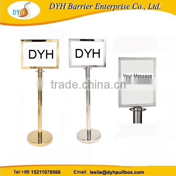 steel sign top for queue pole vertical sign board exhibition display barrier