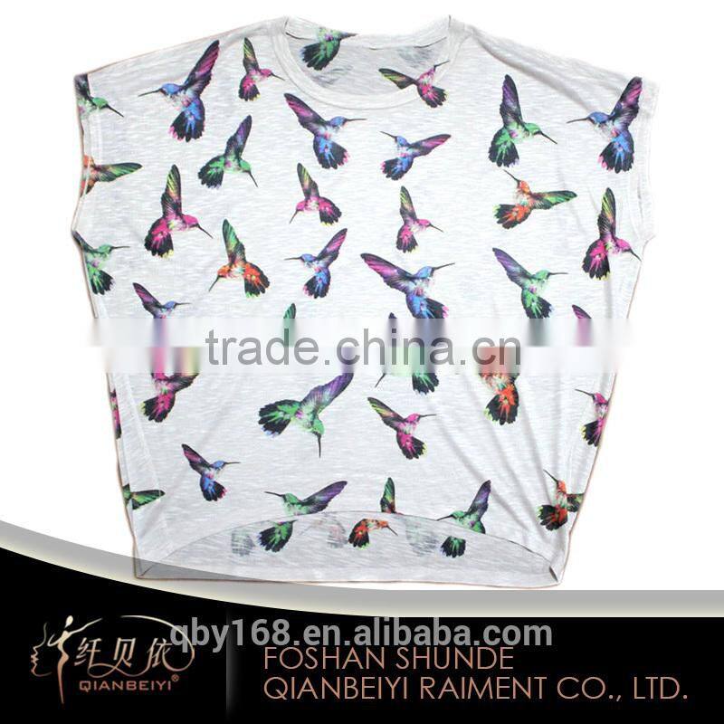 OEM personalize style women custom floral sleeve t-shirt