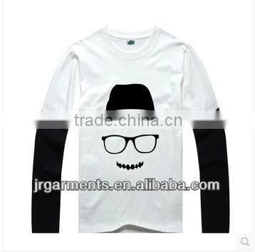 Garment Factory Direct Kid's CVC Fabric Crewneck Long Sleeve T Shirt Basic T Shirts Any Color Available