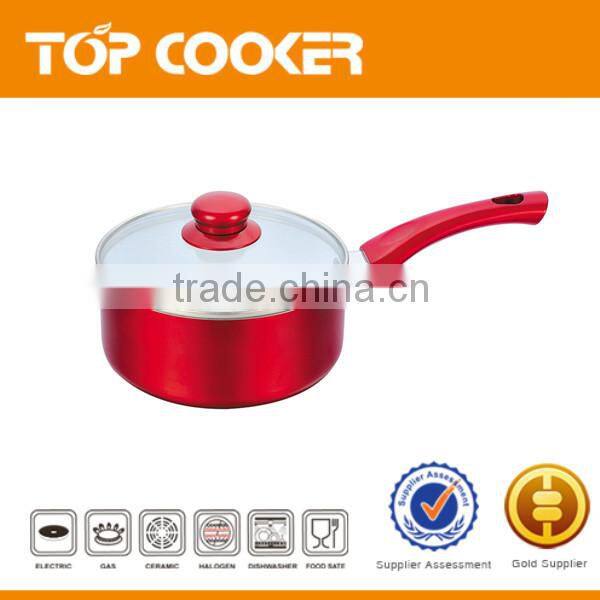 Red Aluminum Metallic Painting Ceramic Coating Saucepan