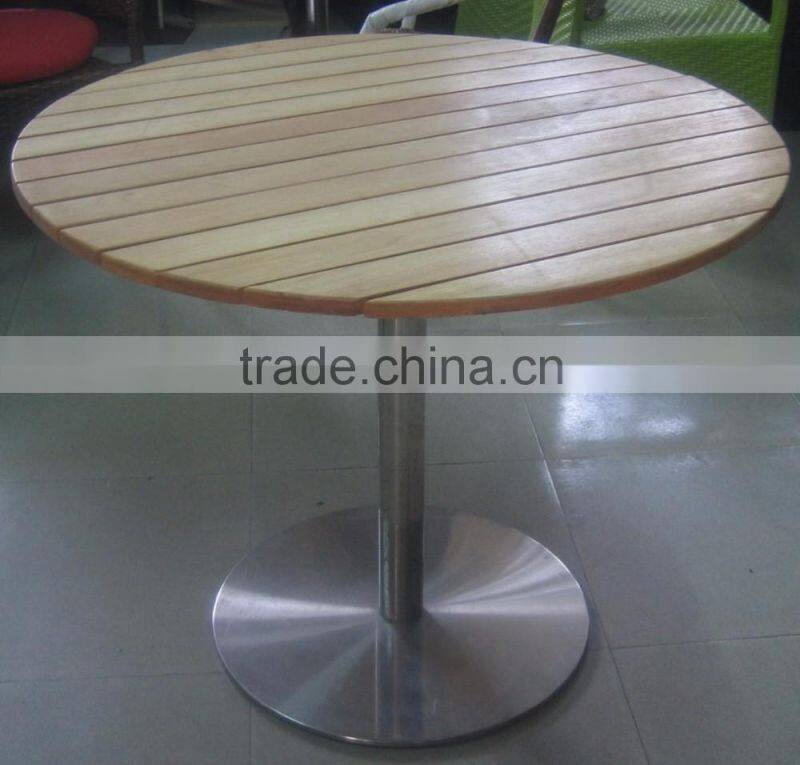 Restaurant aluminum furniture foldable wooden mental square dining table YT13A