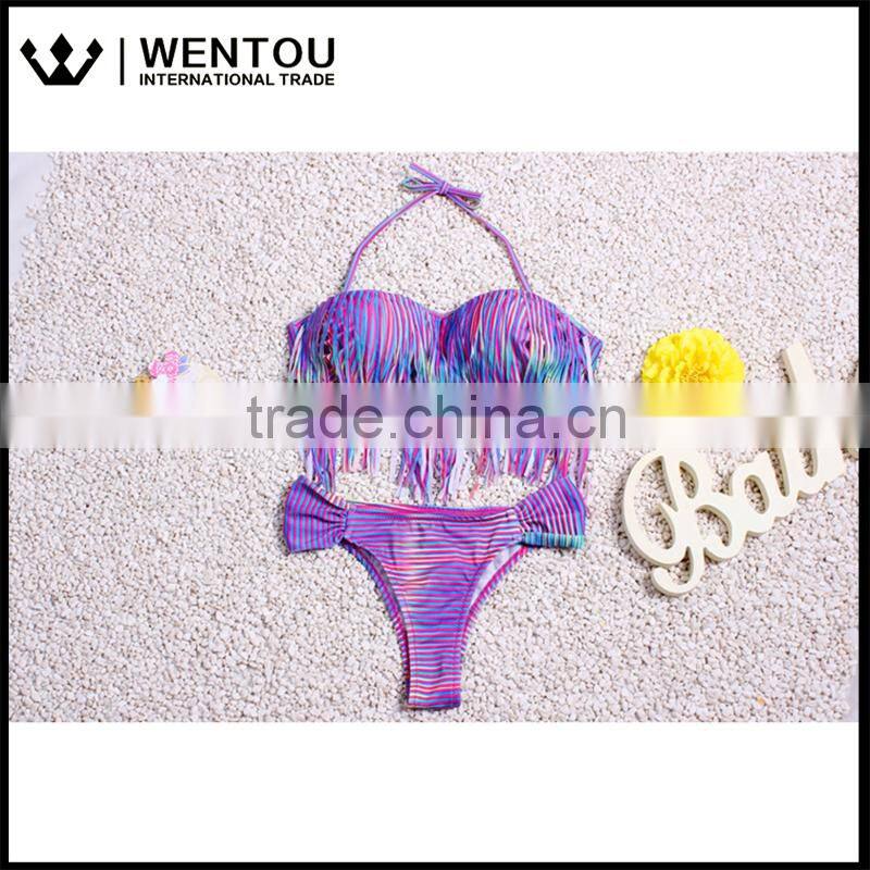 New Arrival Women Sexy Tassel Spa Bikini Swimsuit