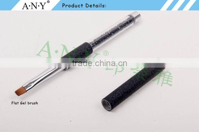 ANY New Arrival Mental Handle Pure Color Flat Hair Gel Nail Art Brush Hot Sale