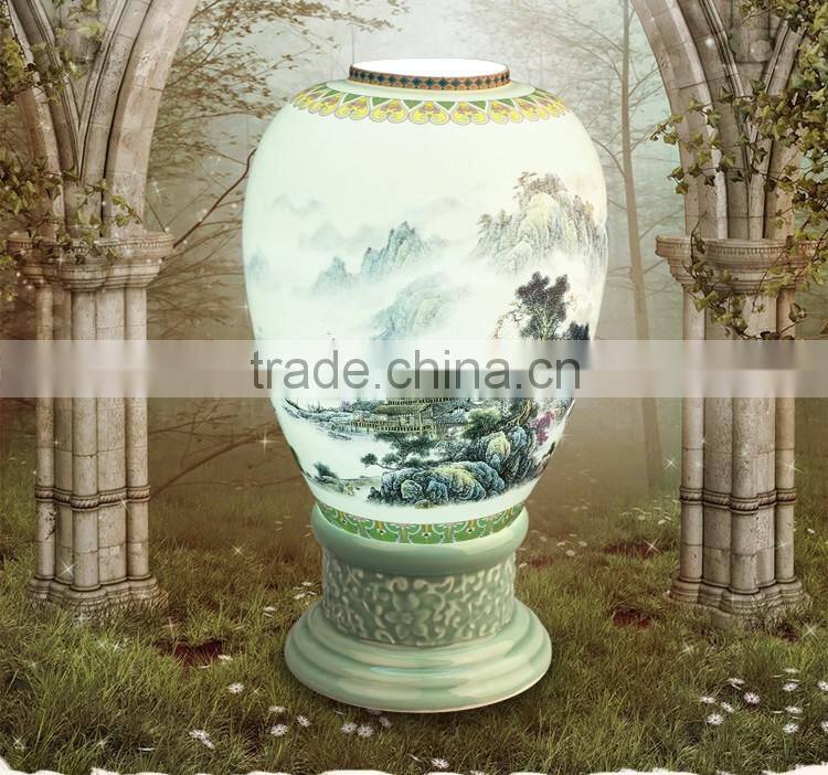 Wooden porcelain led vintage table light table lamp home decor light table