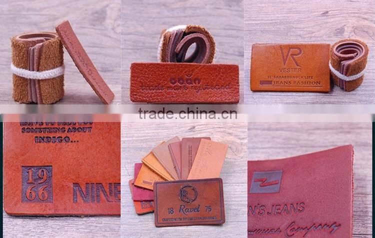 Iron On Delicate Branded Denim Jeans Hat Enamel Metal Real Leather Label Patch