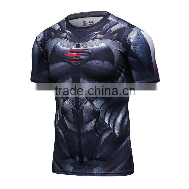 2016 Movie Superman v Bat-man/Wonder Man T-shirt Cool Novelty Tshirt Men Dawn of Justice Tee Sports T-Shirts