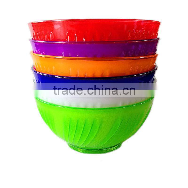 5 in 1 Food Grade Translucent Plastic Salad Bowl