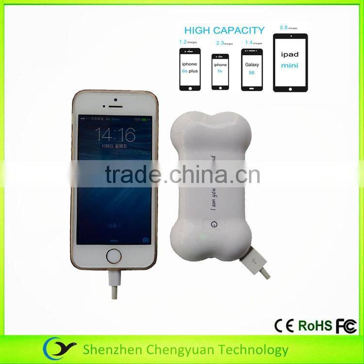 Wholesale Full Capacity Lovely Power Bank 5200mAh portable phone charger With LED