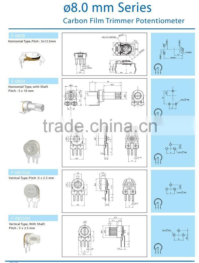 HW-115S-1 Open-Type Trimmer Open type with all kinds of usage trimming potentiometer Trimmer Spanish Potentiometer