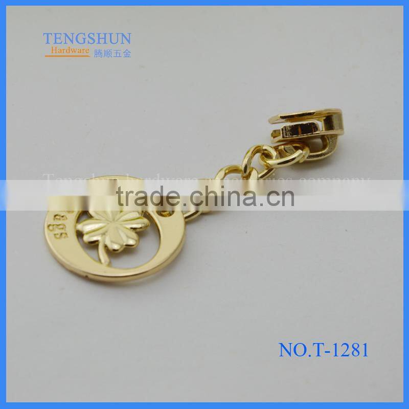 Zinc alloy decorative accessories for purse the metle zipper puller for handbag wholesale