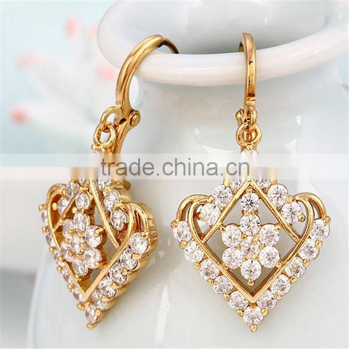 High quality 18k gold color long beads fashion earrings