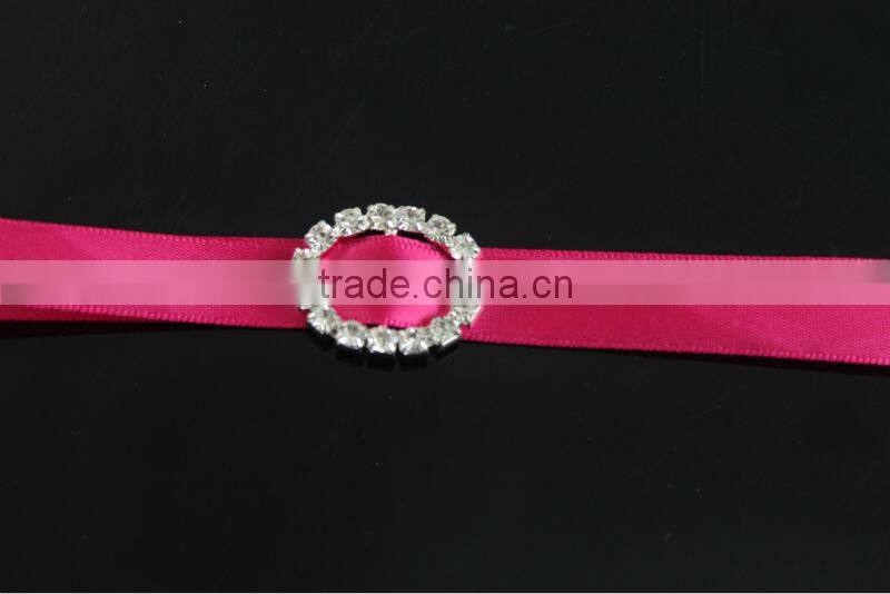 Hot Sale Small Oval Rhinestone Buckles for Ribbon B00600