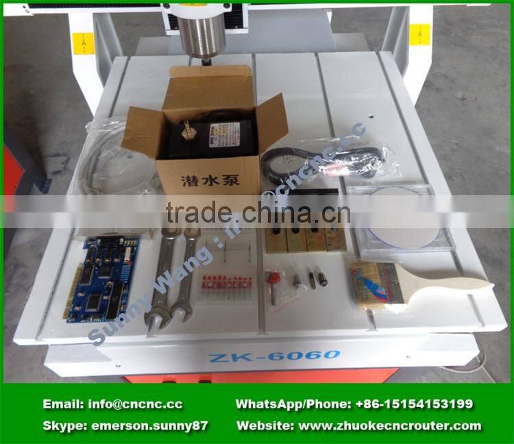 Small PCB CNC Router 6060 For PCB Drilling And Milling NCStuido Control 1.5Kw Spindle 600*600mm ZK-6060