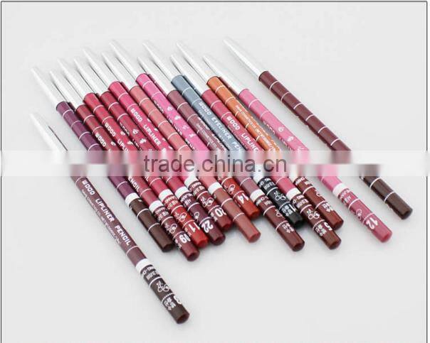 Newest Fashoin Korea Waterproof Long Lasting Makeup Wooden Lip Liner Pencil Lipliner 28 colors