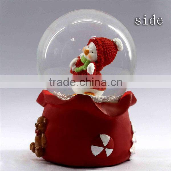 christmas penguin customized snow globe