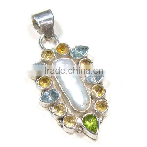 925 sterling silver lapis semi precious gemstone pendant jewelry