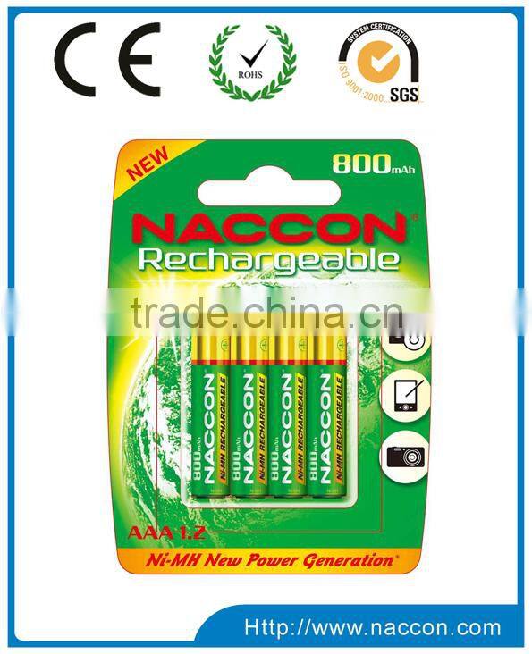 Naccon AA 1.2V ni-mh rechargeable battery factoryC tr