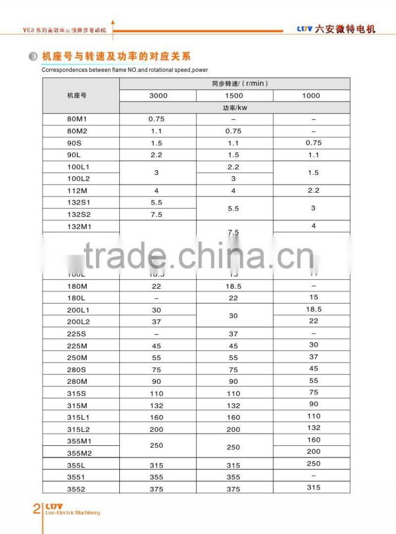 YE3 super efficient motor 415V