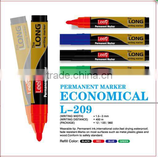 refillable permanent marker pen without a clip