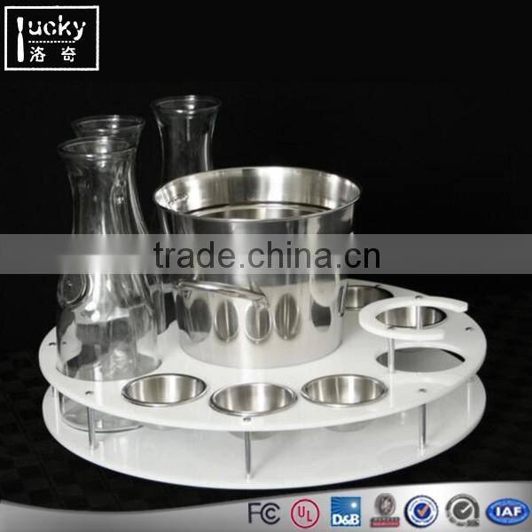 Clear acrylic cup or glass cup tray bar serving tray