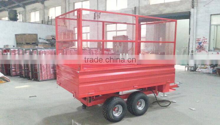 4Wheel Dump trailer with hydraulic power unit,self-dump trailer,single axle trailer