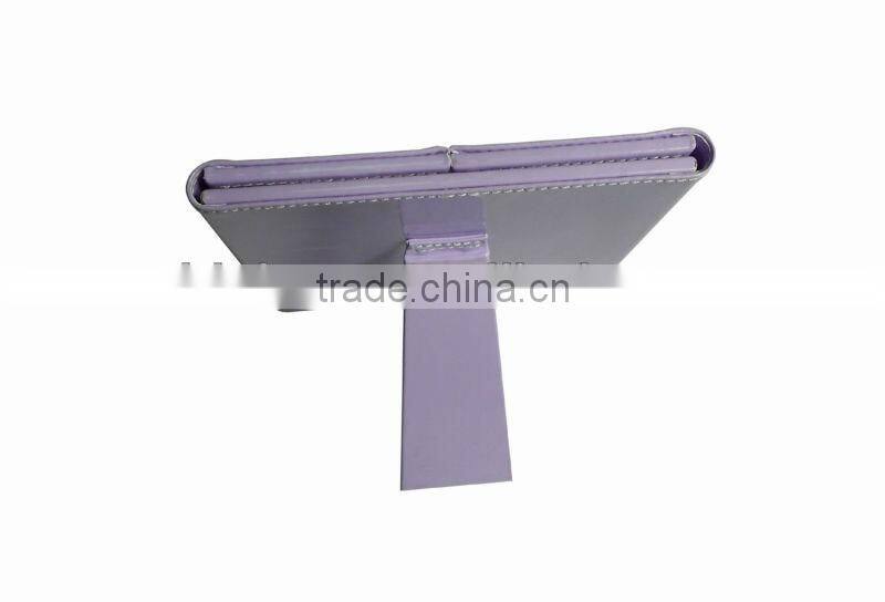 Leather stand cosmetic 3-side desktop vanity mirror