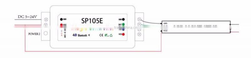 Bluetooth remote control ws2812/ws2812B/sk6812 digital LED strip controller SP105E