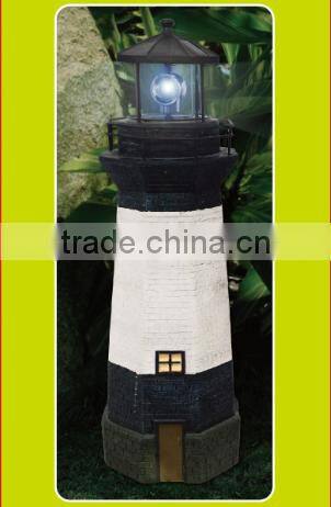 SOLAR POWERED LIGHTHOUSE GARDEN LIGHTHOUSE ORNAMENT WITH ROTATING LED