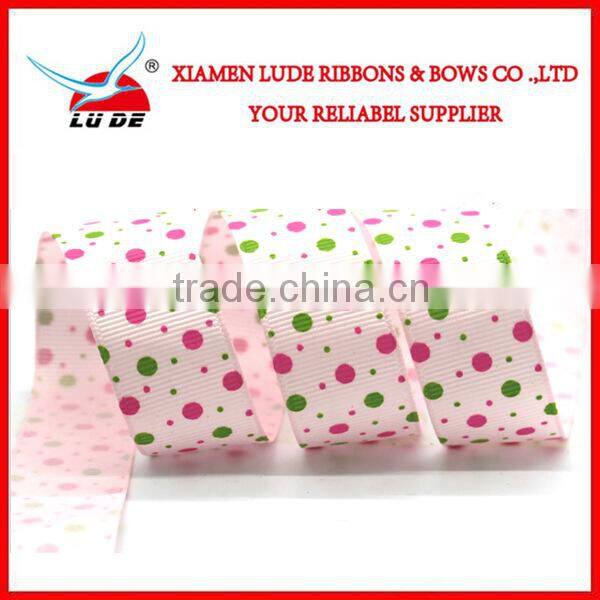 Factory wholesale colorful polka dot grosgrain ribbon