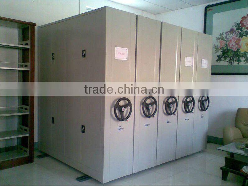 Metallic mobile file cabinet racking system