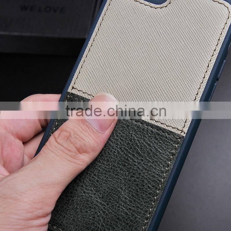 new design phone case with leather back sticked for iphone 7/7S