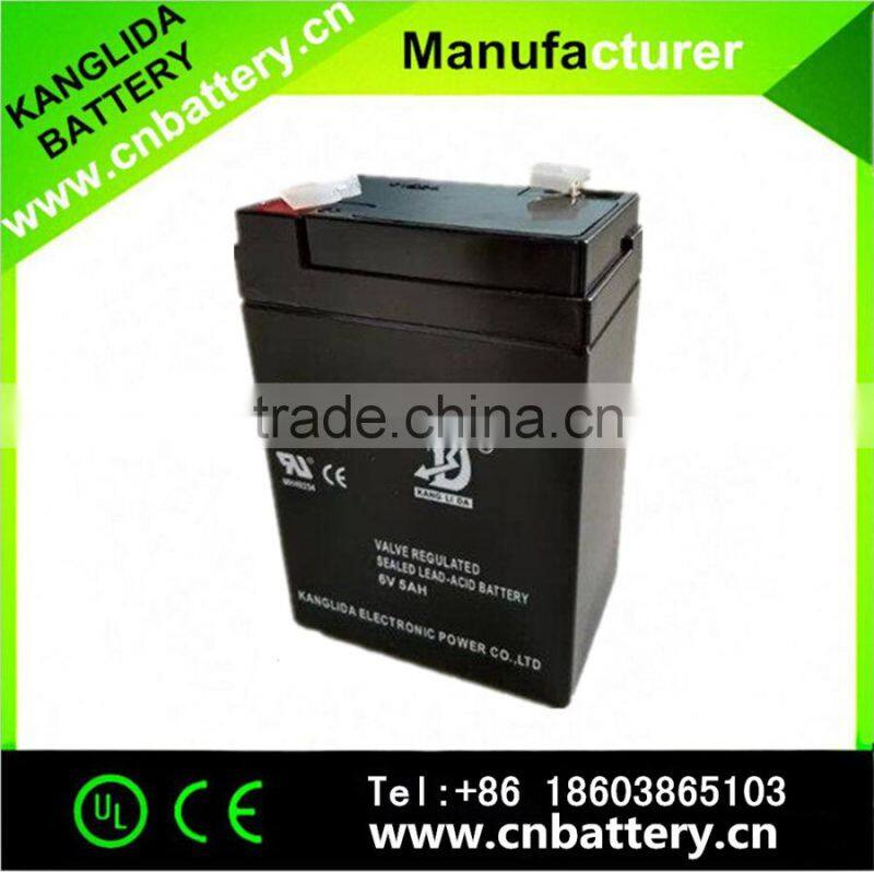 6v5ah emergency light battery, rechargeable sealed lead acid battery